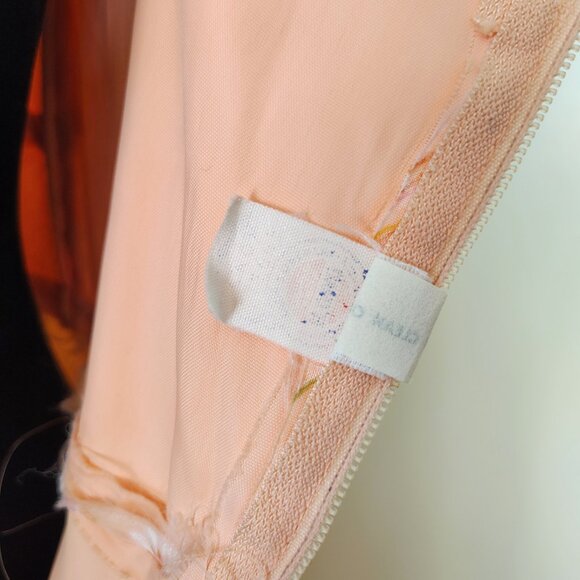 Vintage 70s Orange Sherbet Floral Chiffon Maxi Dress w/ Poet Sleeve Bolero - Picture 9 of 9